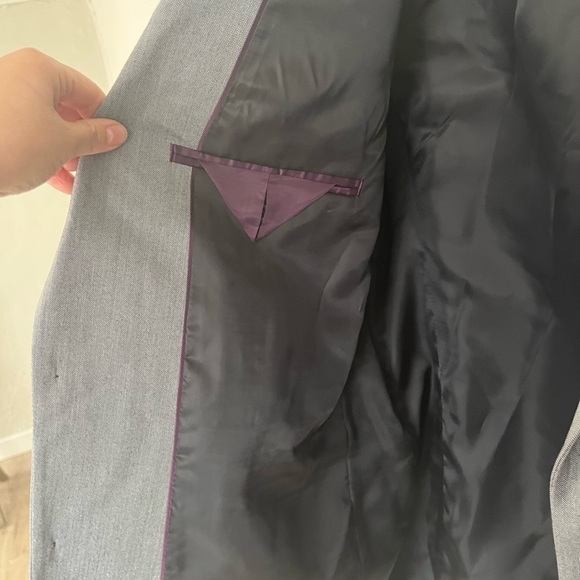 CRAFT & Barrow Man Gray Herringbone Sport Coat, Size 44L - Picture 6 of 8